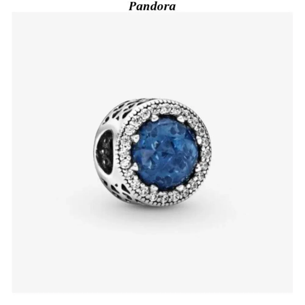Pandora sparkling dark blue charm